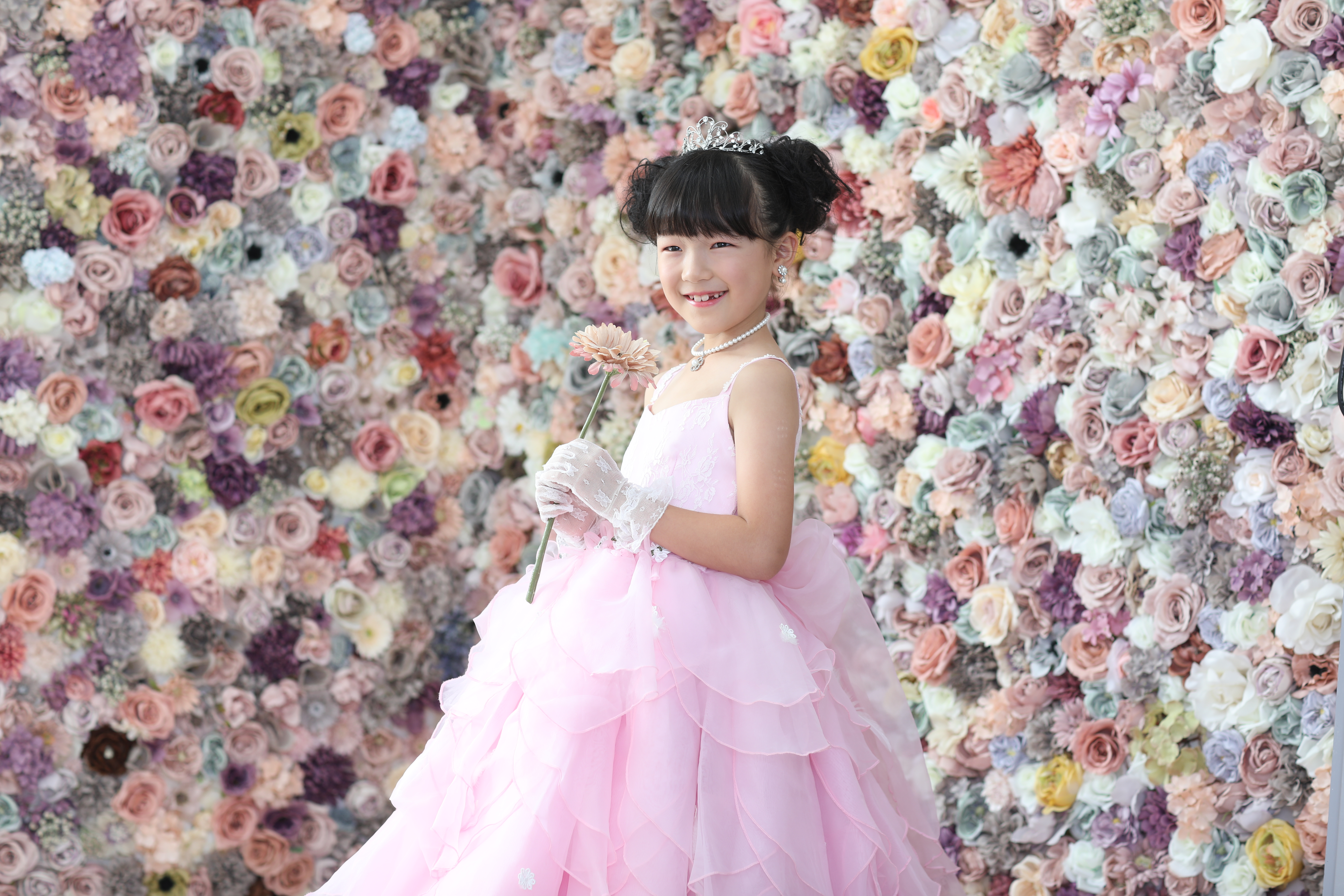 お花の前　7歳女の子　dress